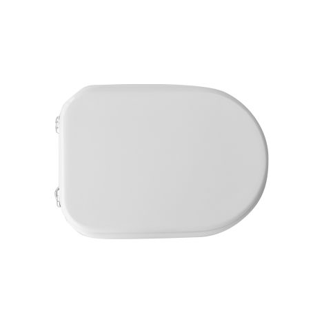 Sedile wc coprivaso per Cesame vaso Sintesi 44-49,5x34 cm copriwater bianco in legno stabilizzato colato in poliestere con cerniere espansione regolabili (1/3)