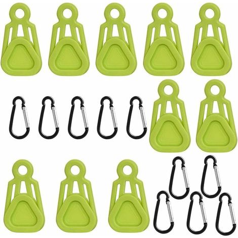 10 Pcs Tent Fixingtarp Clips Lock Grip Awning Clamp Set Instant Clip Tent Accessories for Camping,Green (1/5)