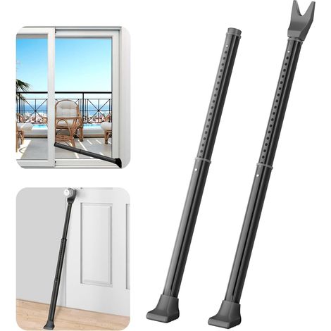 Securite porte d'entrée, Blanc Barre de Securite Porte Entree, Bloque Porte Coulissante, Poignee Porte Entree, Bloque Poignee de Porte, Barre de Sécurité de Porte (1/5)