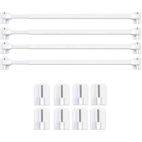 Kaelt - Ulisem – Barres extensibles pour tringle à rideau adhésive – Installation sans perçage – Lot de 4 – Longueur 40-60cm – Plastique de qualité - 4PCS-40-60CM (1/4)
