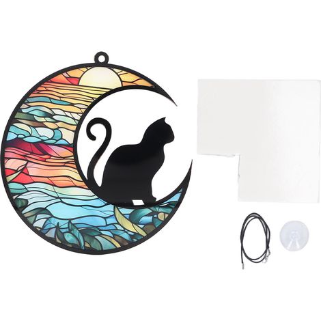 Ornement suspendu en acrylique coloré imprimé UV pour hommage aux chats, type TYU404 (1/5)