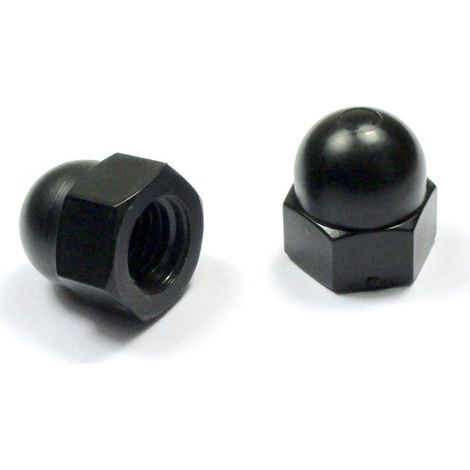 - M6 : écrou plastique borgne NOIR de protection diam. M6 clef de 10 mm (1/2)