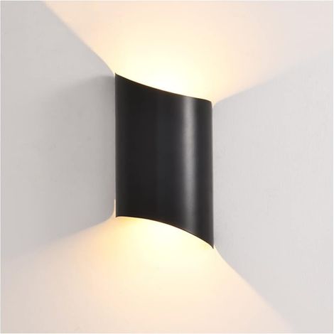 Lot de 1 appliques murales LED – Design moderne – Idéales pour chambre, salon, escalier et décoration murale – Luminaires polyvalents-Noir - Lumière chaude (1/5)