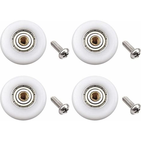 Set of 4 shower door rollers – replacement for sliding glass doors (roller diameter 23 mm) (1/5)