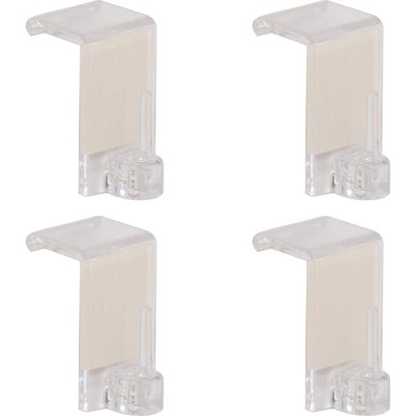 Store Menuiserie – Lot de 4 crochets autocollants transparents – Fixation adhésive sans perçage – Pour tringles fines sur surfaces lisses (1/5)