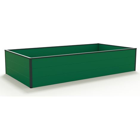 GFP HALFSIZE Huerto urbano de aluminio - Jardinera compacta y resistente enverde - 195 x 99 x 39 cm
