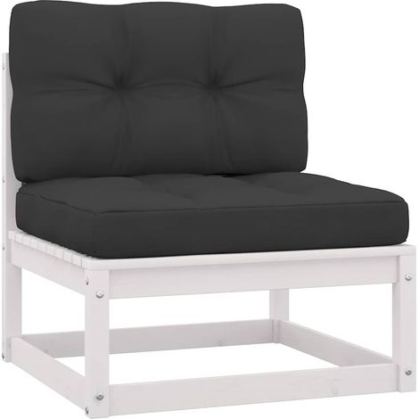 Maison Exclusive - Set Divani da Giardino 2 pz Cuscini Legno Massello Pino Bianco