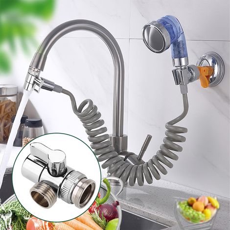 Grifo desviador de cobre para fregadero de cocina/baño - Adaptador M24 a G1/2 para lavadora/ducha (1/5)