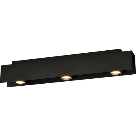 Plafonnier Emibig Kenno rectangulaire 3xGU10 noir métal (1/5)
