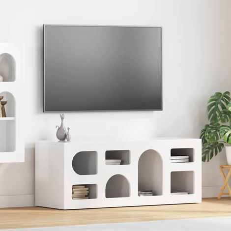 TV-Schränk Hochglanz Weiß 100 x 35 x 40 cm Holzwerkstoff
