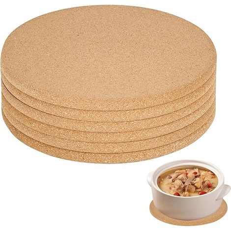 Dessous de Plat Liège Protecteurs de Vaisselle 19 cm Résistants à la Chaleur sous Plat de Table Protection Poele et Casserole Ustensiles de Cuisine (1/5)