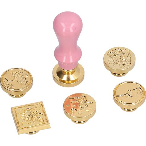 Kit de Sceau de Cire Rose, Tampon à Cire Durable et Antirouille, Application Polyvalente, Outil de Scellage Facile à Utiliser pour Cadeaux et Lettres (1/5)