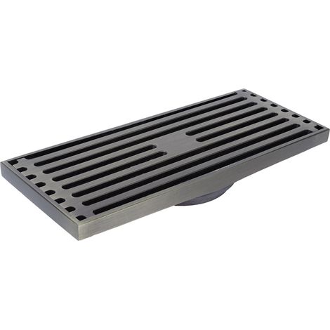 Waschbecken aus gebürstetem Messing mit herausnehmbarem Gitter, Bodenset für Bad, WC, Terrasse, abnehmbarer Deckel, Antik-Finish (1/5)