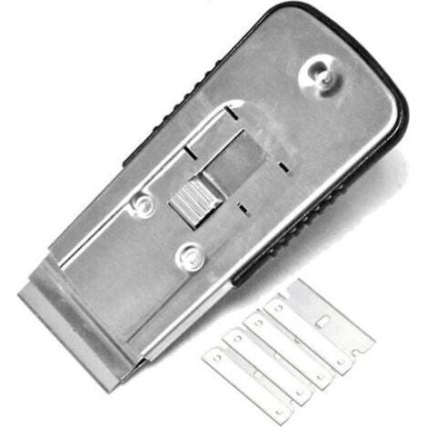 Grattoir pour vitres en acier inoxydable rétractable – 5 lames anticorrosion et ultra-résistantes (1/4)