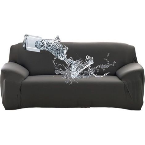 Housse de canapé extensible et imperméable pour canapé d'angle en L, tissu en mélange de polyester à motif doux - L 190-230 cm (1/4)