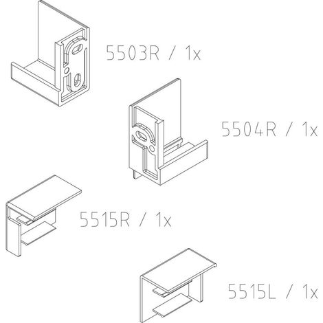 Kermi Wandwinkel Set rechts, EBNI011, Chrom, 2535871