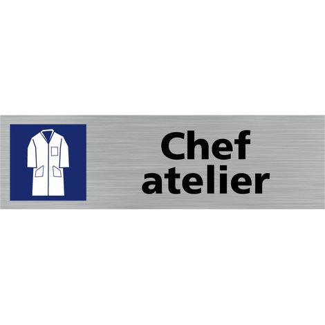 Pictogramme CHEF ATELIER (Q0432).- Adhésif aspect aluminium brossé - (1/5)