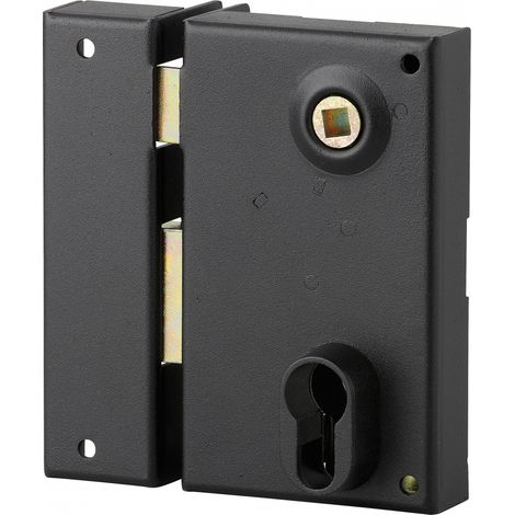 Thirard – Serrure verticale en applique double entrée à fouillot – Pour porte gauche – Axe 45mm – Dimensions 73x125mm – Acier cambré