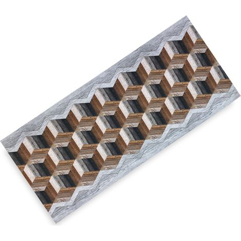 TAPPETO Runner da CUCINA Passatoia Antiscivolo GEOMETRICO made in Italy Cm. 50x320 (1/5)
