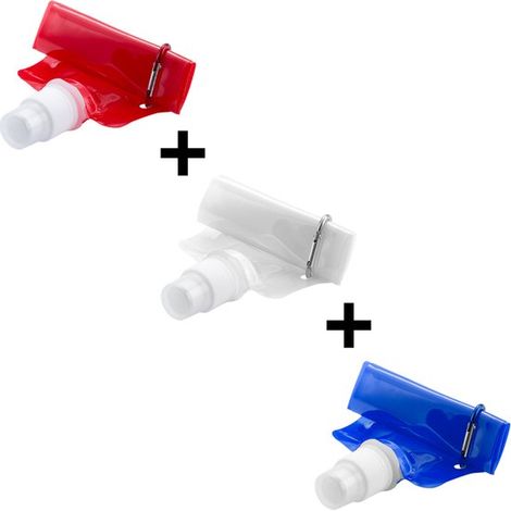 Sacchetti per l'acqua, sacchetti per bere, sacchetti per l'acqua per festival, PET, 400 ml, rosso, bianco, blu, 3 pezzi (1/5)