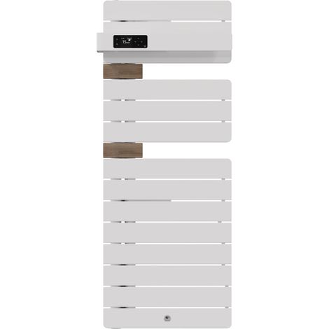 THERMOR - Sèche-serviettes connecté Allure 4 étroit 500W Blanc mat/Chêne Mat à gauche - 483360 (1/2)