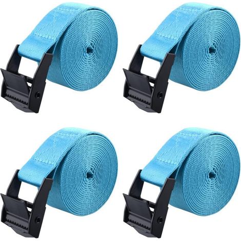 Spanngurte 200kg Belastbarkeit 25mm Breite 4 Stück 3m Hellblau