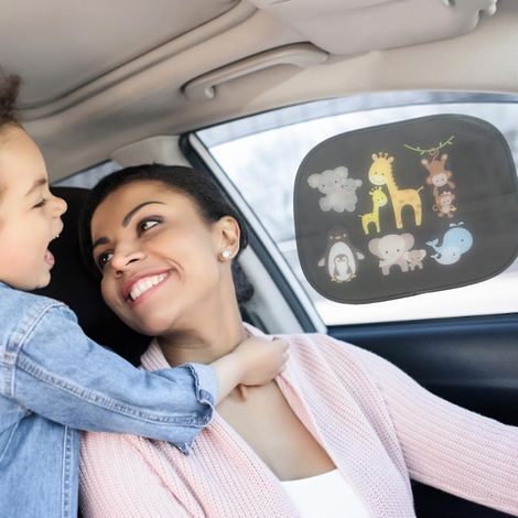 Lot de 2 pare-soleil de voiture pour bébé, film électrostatique en PVC, autocollant pour vitres latérales. (1/5)