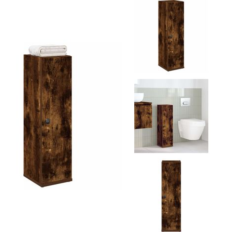 Badezimmerschrank mit Rollenhalter Räuchereiche 20,5x22x72 cm - Badezimmerschrank - Badezimmerschränke - Badschrank - Badschränke (1/5)