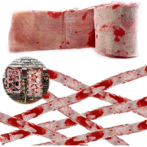 Tissu de décoration - ZGEER - Gaze de sang Halloween - 8CM x 10M - Polyester - Intérieur (1/4)