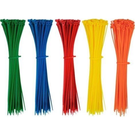 500 Pieces Colorful Plastic Cable Ties 200mm x 2.8mm Self-Locking Nylon Electrical Cable Ties for Gardening Cable Management (1/5)