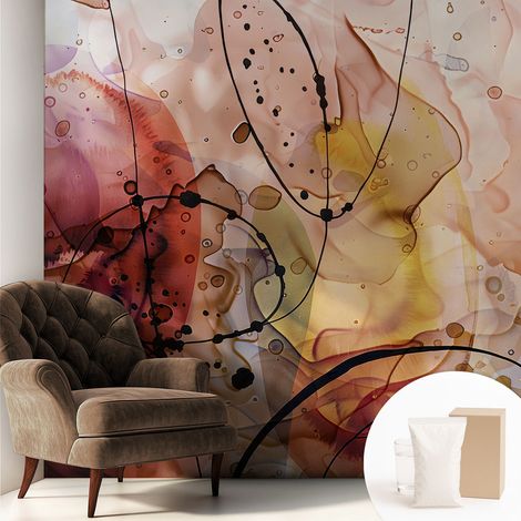 Carta Da Parati Non Tessuto - Con Colla Gratuita - Con Motivi Moderni - Design Elegante Per Pareti Armonia astratta 250x250 cm (1/5)