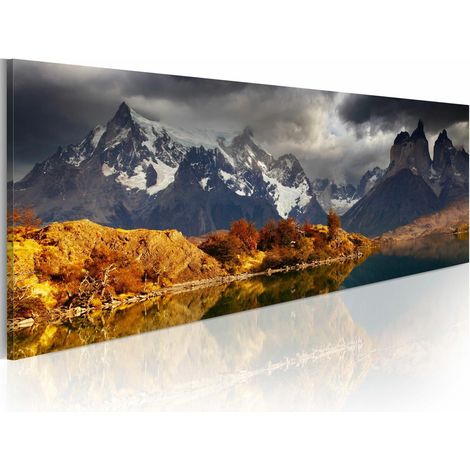 Tableau paysage de montagne avant une tempête - 135 x 45 cm (1/4)