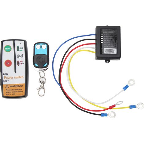 Télécommande sans fil pour treuil 12V 24V, réponse rapide 15 mètres, récepteur inclus, contrôle précis pour camion, quad et SUV. (1/5)