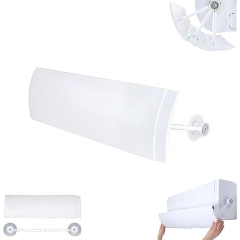 Déflecteur d'air rétractable pour climatiseur - Universel - Réglable - Housse de déflecteur d'air - Déflecteur d'air télescopique - Anti-vent - Anti-soufflage direct - Guide du vent (blanc) (1/5)