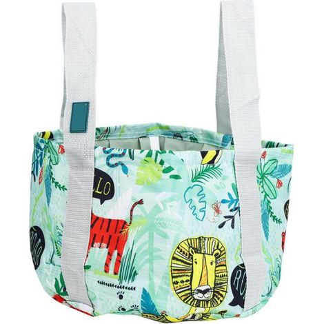 Seau Pliable - Polyester Imprimé Animaux - Vert - Pour Camping Voyage - Taille S (1/4)
