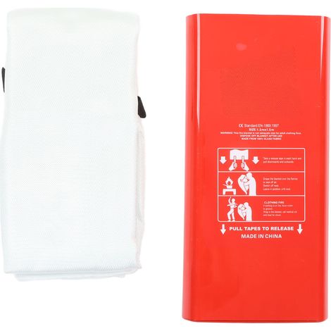 Ortviai Couverture Anti-Feu en Fibre de Verre 1,5 x 1,5 m – Résistance jusqu’à 550 °C, Idéale Cuisine, Garage, Bureau