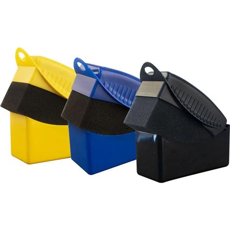 3pcs Car Tires Waxing Buffing Cleaning Wipe Wash Tire Tire Rim Trim Contour Detailing Dressing Shine Pad Sponge Foam Brush (1/5)