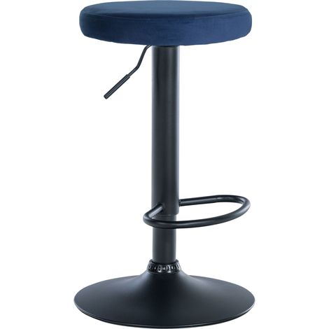 Barhocker Ponte Samt-Bezug blau schwarz (1/5)