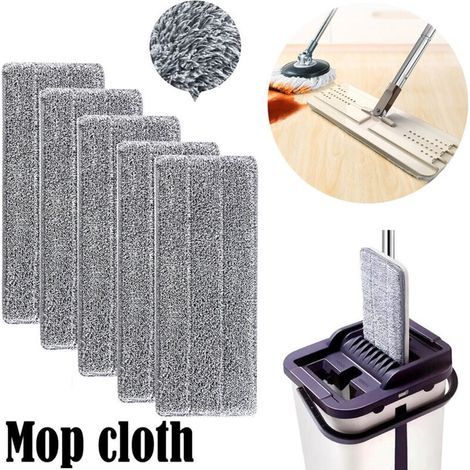 5 pièces Serpillères en Microfibre pour Balai Lave-Sol Housse de Nettoyage de Rechange Vadrouille La Tête de Ménage de Vadrouille pour Balai Plat Nettoyage en Microfibre/Lingettes de Nettoyage 33x12mm (1/4)