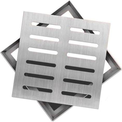 Couvercle d'échappement pour extérieur en acier inoxydable 304 avec base, kit de couverture pour échappement, carré pour échappement au sol, grille d'échappement pour extérieur (20 x 20 x 2 cm) (1/5)