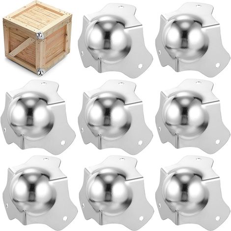 Lot de 8 Protège-Coins Métalliques de Balle pour Meubles et Flight Case, Fixation Simple, Résistance la Déformation, pour Caisse de Transport et Armoire de Stockage (1/5)
