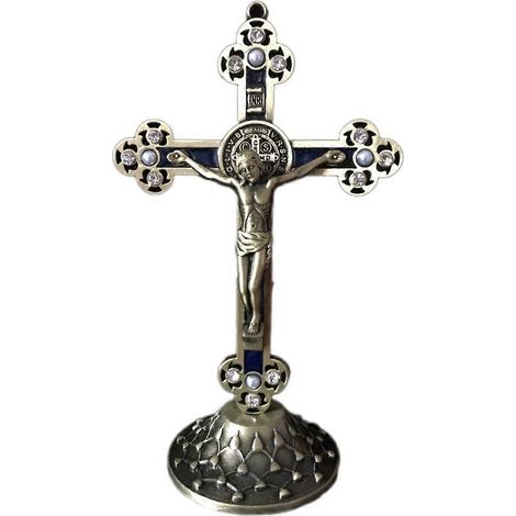 Crucifix sur pied avec socle pour la maison et (cuivre)-- (1/5)