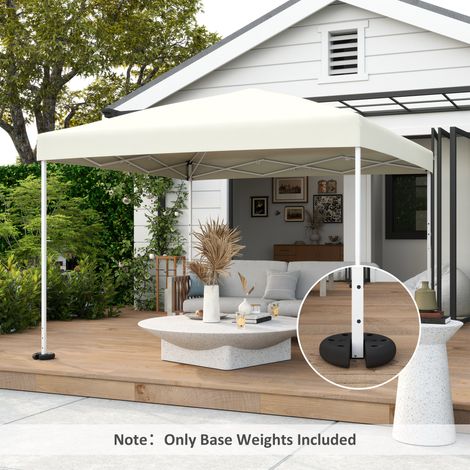 Lot de 4 lestages pour parasols dalles de parasol Circulaire pour tonnelle Barnum Tente diamètre 20 cm épaisseur 4,5 cm polyéthylène Noir (1/5)