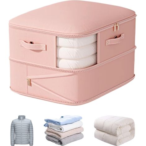 Sacs de rangement sous vide - Conception compacte à 2 couches - Sac de transport pliable pour couettes et vêtements - Avec poignée et double fermeture éclair - Living r-AquaForge (1/5)