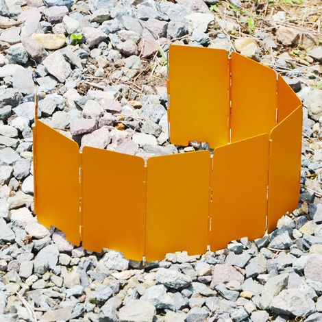 Pare-vent pliable 8 panneaux pour réchaud camping gaz, équipement de cuisine extérieure (jaune) (1/5)