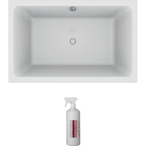 Baignoire bain douche JACOB DELAFON Capsule profonde, 120 x 80 cm + nettoyant