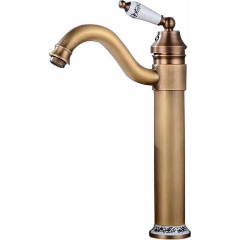 Grifo de lavabo de latón de alta calidad, grifo de baño con caño giratorio de 360°, grifo mezclador de lavabo de agua fría y caliente ajustable, grifo mezclador de baño. (1/5)
