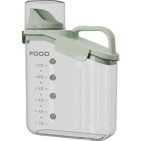 Bocal de rangement en plastique avec couvercle hermétique pour conserver les aliments, idéal pour la farine, le café en grains, les épices et autres ingrédients. (1/5)