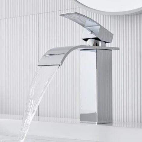 Wasserfall-Waschtischarmatur, neue geräuscharme Waschtischarmatur, Edelstahl-Waschtischarmatur, 30 % Wasserersparnis, Chrom