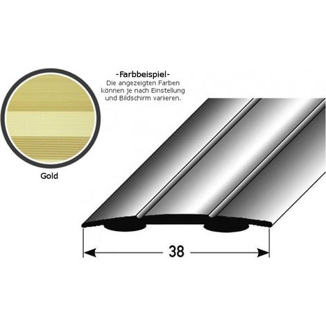 Übergangsprofil "Den Helder" / Übergangsschiene, 38 mm, Typ: 12 (Aluminium eloxiert):-goldfarbig-1000-selbstklebend